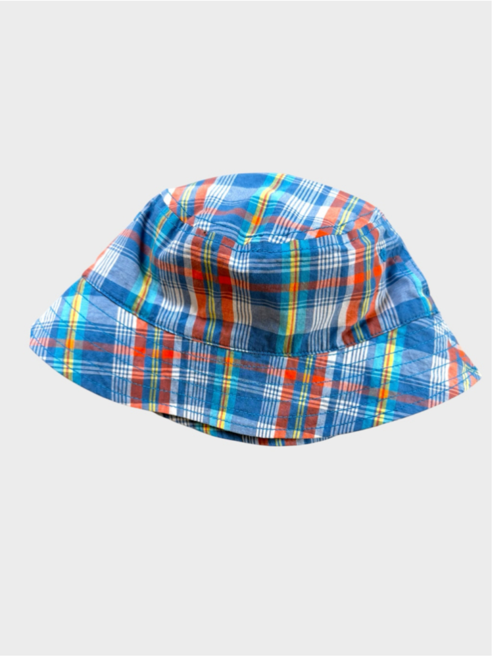 Baby The Children's Place 100% Cotton Plaid Bucket Hat 12-18 months Blue Red